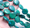 20MM Chrysocolla Gemstone Flat Round Loose Beads 7.5 inch Half Strand (90183002-A141)