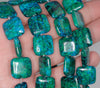 15MM Chrysocolla Gemstone Square Loose Beads 7.5 inch Half Strand (90182949-A141)