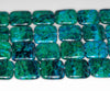 15MM Chrysocolla Gemstone Square Loose Beads 7.5 inch Half Strand (90182949-A141)