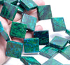 30MM Chrysocolla Gemstone Square Diagonal Loose Beads 7 inch Half Strand (90182999-A141)