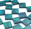 30MM Chrysocolla Gemstone Square Diagonal Loose Beads 7 inch Half Strand (90182999-A141)