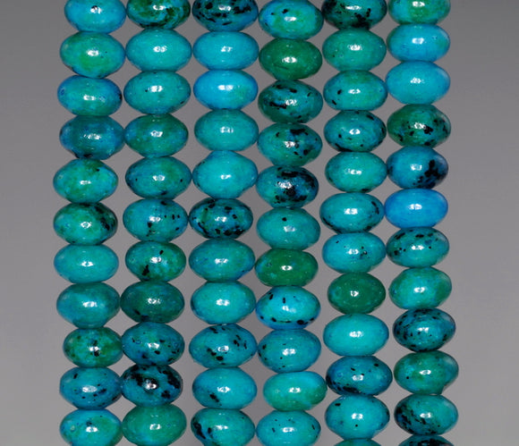 8x5MM Chrysocolla Gemstone Rondelle Loose Beads 15.5 inch Full Strand (90182639-A140)