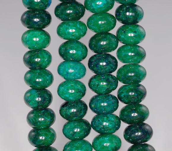 12x8MM Chrysocolla Gemstone Rondelle Loose Beads 7.5 inch Half Strand (90182641-A140)