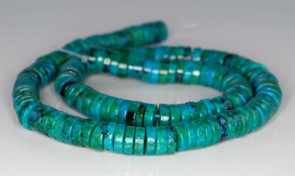 8x2-8x3MM Chrysocolla Gemstone Heishi Slice Loose Beads 15.5 inch Full Strand (90182644-A140)