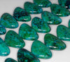 30x20MM Chrysocolla Gemstone Flat Triangle Loose Beads 7.5 inch Half Strand (90182780-A140)