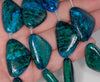 32x22MM Chrysocolla Gemstone Flat Triangle Loose Beads 7 inch Half Strand (90182650-A140)