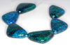 32x22MM Chrysocolla Gemstone Flat Triangle Loose Beads 7 inch Half Strand (90182650-A140)