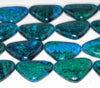 32x22MM Chrysocolla Gemstone Flat Triangle Loose Beads 7 inch Half Strand (90182650-A140)