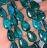 18x13MM Chrysocolla Gemstone Teardrop Flat Loose Beads 7.5 inch Half Strand (90182743-A139)