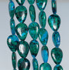 18x13MM Chrysocolla Gemstone Teardrop Flat Loose Beads 7.5 inch Half Strand (90182743-A139)