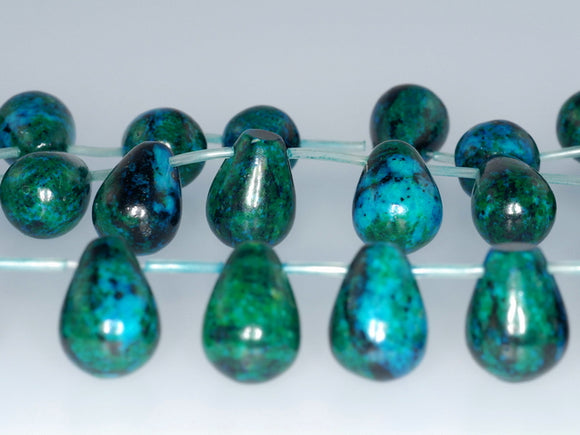 18x13MM Chrysocolla Gemstone Teardrop Briolette Loose Beads (90182653-A139)