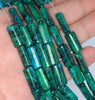 16x8MM Chrysocolla Gemstone Round Tube Flat Loose Beads 7.5 inch Half Strand (90182724-A138)