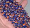 8MM Orange Blue Matrix Turquoise Gemstone Round Loose Beads 7 inch Half Strand (90182682-A144)