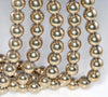 10MM 18K Gold Hematite Gemstone Round Loose Beads 7.5 inch Half Strand (90182732-A136)