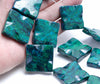 41MM Chrysocolla Gemstone Square Diagonal Loose Beads 8 inch Half Strand (90182991-A141)