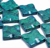 41MM Chrysocolla Gemstone Square Diagonal Loose Beads 8 inch Half Strand (90182991-A141)