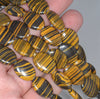 18x13MM Yellow Brown Matrix Turquoise Gemstone Oval Loose Beads 7.5 inch Half Strand (90183157-A142)