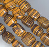 18x13MM Yellow Brown Matrix Turquoise Gemstone Rectangle Cube Loose Beads 7 inch Half Strand (90183162-A142)