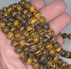 8MM Yellow Brown Matrix Turquoise Gemstone Round Loose Beads 7.5 inch Half Strand (90183167-A142)