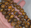 14MM Yellow Brown Matrix Turquoise Gemstone Round Loose Beads 7.5 inch Half Strand (90183171-A146)