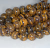 14MM Yellow Brown Matrix Turquoise Gemstone Round Loose Beads 7.5 inch Half Strand (90183171-A146)