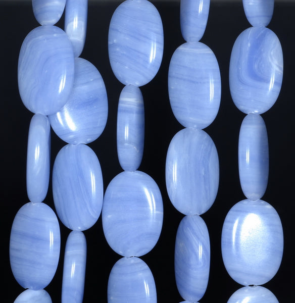 18x13MM Blue Matrix Turquoise Gemstone Oval Loose Beads 7.5 inch Half Strand (90183178-A146)