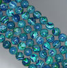 8MM Blue Green Matrix Turquoise Gemstone Round Loose Beads 7.5 inch Half Strand (90183182-A146)