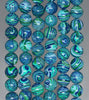 8MM Blue Green Matrix Turquoise Gemstone Round Loose Beads 7.5 inch Half Strand (90183182-A146)