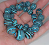 11-20MM Blue Black Matrix Turquoise Gemstone Graduated Round Loose Beads 16 inch Full Strand (90183183-A146)