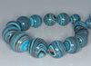 11-20MM Blue Black Matrix Turquoise Gemstone Graduated Round Loose Beads 16 inch Full Strand (90183183-A146)