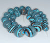 11-20MM Blue Black Matrix Turquoise Gemstone Graduated Round Loose Beads 16 inch Full Strand (90183183-A146)