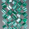 8MM Green White Matrix Turquoise Gemstone Square Cube Diagonal Loose Beads 14.5 inch Full Strand (90183187-A146)