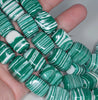 18x13MM Green White Matrix Turquoise Gemstone Rectangle Cube Loose Beads 7 inch Half Strand (90183190-A146)