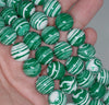 14MM Green White Matrix Turquoise Gemstone Round Loose Beads 15.5 inch Full Strand (90183191-A147)