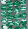 14MM Green White Matrix Turquoise Gemstone Round Loose Beads 15.5 inch Full Strand (90183191-A147)