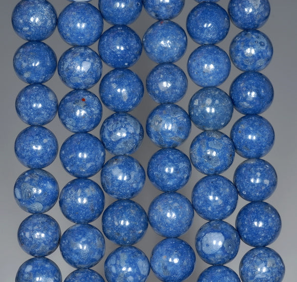 8MM Blue Matrix Turquoise Gemstone Round Loose Beads 15 inch Full Strand (90183222-A148)