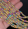 4MM Rainbow Matrix Turquoise Gemstone Round Loose Beads 15 inch Full Strand (90183224-A148)