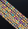 4MM Rainbow Matrix Turquoise Gemstone Round Loose Beads 15 inch Full Strand (90183224-A148)