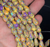 12x8MM Rainbow Matrix Turquoise Gemstone Pear Loose Beads 7.5 inch Half Strand (90183227-A148)