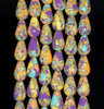 12x8MM Rainbow Matrix Turquoise Gemstone Pear Loose Beads 15.5 inch Full Strand (90183226-A148)