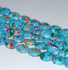 12x10MM Blue Matrix Turquoise Gemstone Oval Loose Beads 15.5 inch Full Strand (90183230-A148)