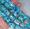 30x20MM Blue Matrix Turquoise Gemstone Rectangle Cube Loose Beads 7 inch Half Strand (90183233-A148)