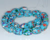 30x20MM Blue Matrix Turquoise Gemstone Rectangle Cube Loose Beads 7 inch Half Strand (90183233-A148)