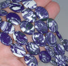 18x13MM Purple Black Matrix Turquoise Gemstone Oval Loose Beads 7.5 inch Half Strand (90183238-A149)