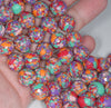 12MM Rainbow Matrix Turquoise Gemstone Faceted Round Loose Beads 7 inch Half Strand (90183249-A149)