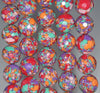 12MM Rainbow Matrix Turquoise Gemstone Faceted Round Loose Beads 7 inch Half Strand (90183249-A149)