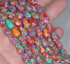 12x8MM Rainbow Matrix Turquoise Gemstone Pear Loose Beads 7.5 inch Half Strand (90183251-A149)