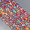 12x8MM Rainbow Matrix Turquoise Gemstone Pear Loose Beads 7.5 inch Half Strand (90183251-A149)