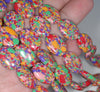 18x13MM Rainbow Matrix Turquoise Gemstone Oval Loose Beads 7.5 inch Half Strand (90183255-A149)