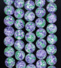 10MM Purple Green Matrix Turquoise Gemstone Round Loose Beads 7.5 inch Half Strand (90183258-A150)